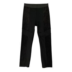 BCBGMaxazria Leggings Womens Extra Small Black Gertrude Faux Suede Paneled Pants
